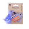 Jouet poisson volant Martin Sellier avec plume bleue pour chat