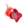 Jouet poisson volant Martin Sellier rouge à plumes pour chat