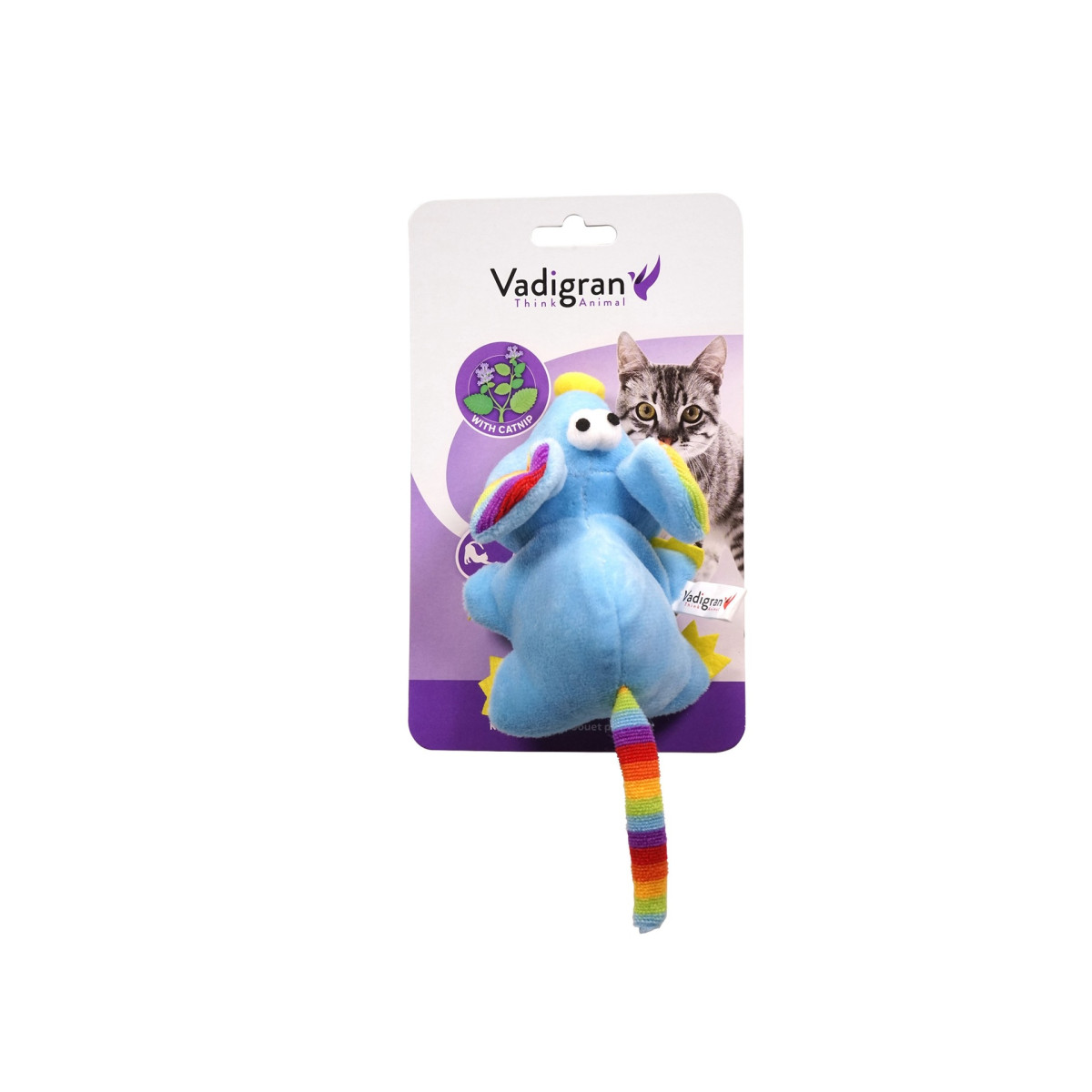 Jouet Vadigran peluche souris bleu 14cm pour chat | DO&KA