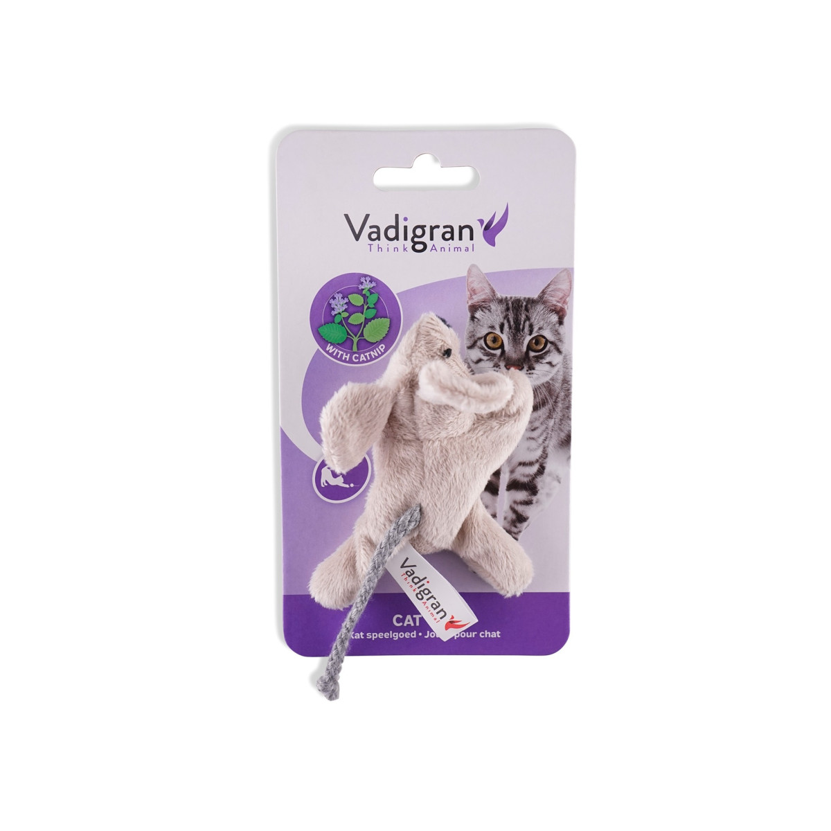 Jouet Vadigran peluche souris gris 13,5cm pour chat | DO&KA