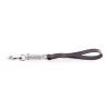 Laisse amortisseur en cuir Martin Sellier noire (25/50cm) pour chien