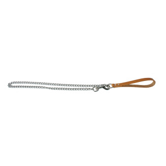 Laisse chaîne en cuir Martin Sellier Naturel (100cm) pour chien et chat