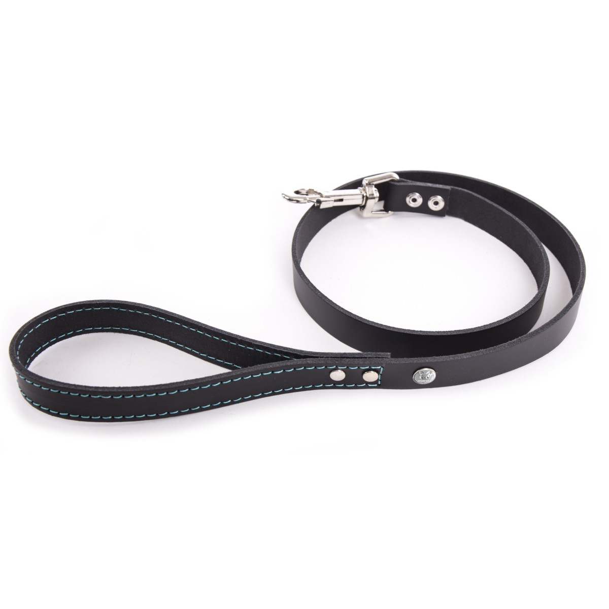 Laisse confortable Martin Sellier Flash T100 noir et turquoise (100cm) pour chien