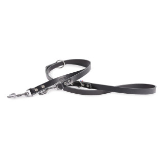 Laisse de dressage 3 points Martin Sellier nylon noir pour chien