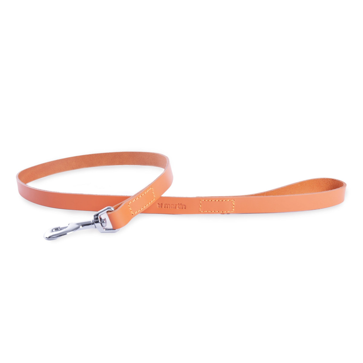 Laisse en cuir confort Martin sellier orange (pour chien)