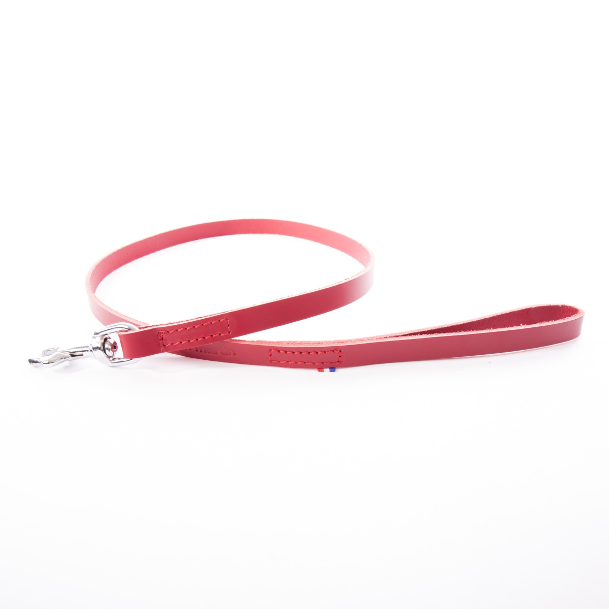 Laisse en cuir rouge Martin sellier Coupe franc pique (20mm - 100cm) pour chien