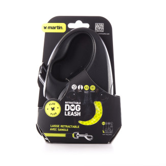 Laisse rétractable fluo Martin Sellier jaune en nylon (XS - 5m) pour chien et chat