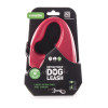Laisse rétractable rouge Martin Sellier Instinct en nylon (5m) pour chien