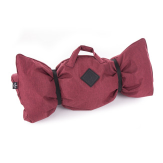 Laisse élégante Croisette Martin sellier rouge avec plaid (115cm) pour chien