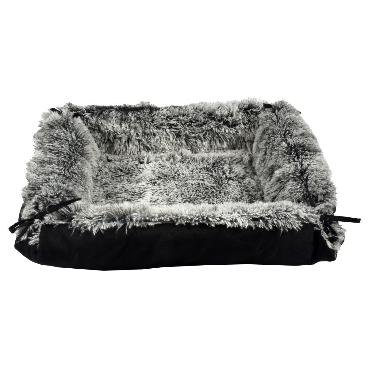 Lit Croci Multirelax noir : confort 2-en-1 pour chat, lavable, 75x56cm
