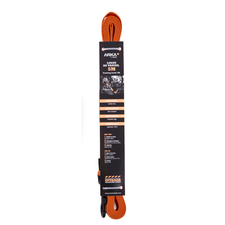 Longe Martin Sellier orange 5m - Nylon résistant, dressage chien