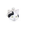 Médaille chat blanc/noir MyFamily - Design italien, gravure sur mesure