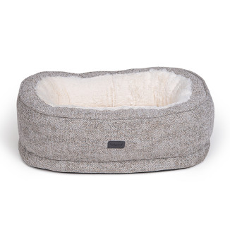 Panier Vadigran ovale Alys beige blanc 95x70x24cm pour chien | DO&KA