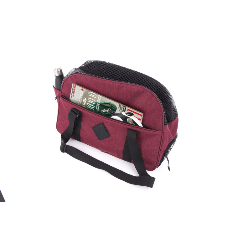 Sac de transport Croisette Martin sellier rouge (48cm) pour chien