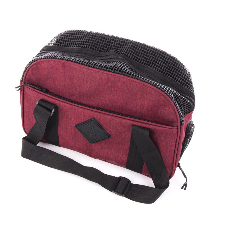 Sac de transport Croisette Martin sellier rouge (48cm) pour chien