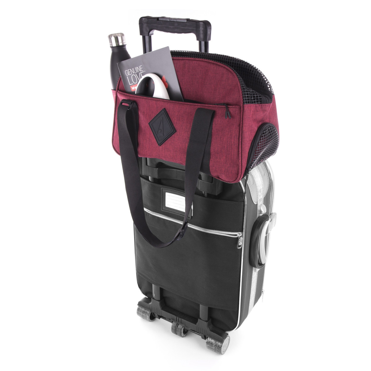 Sac de transport Croisette Martin sellier rouge (48cm) pour chien