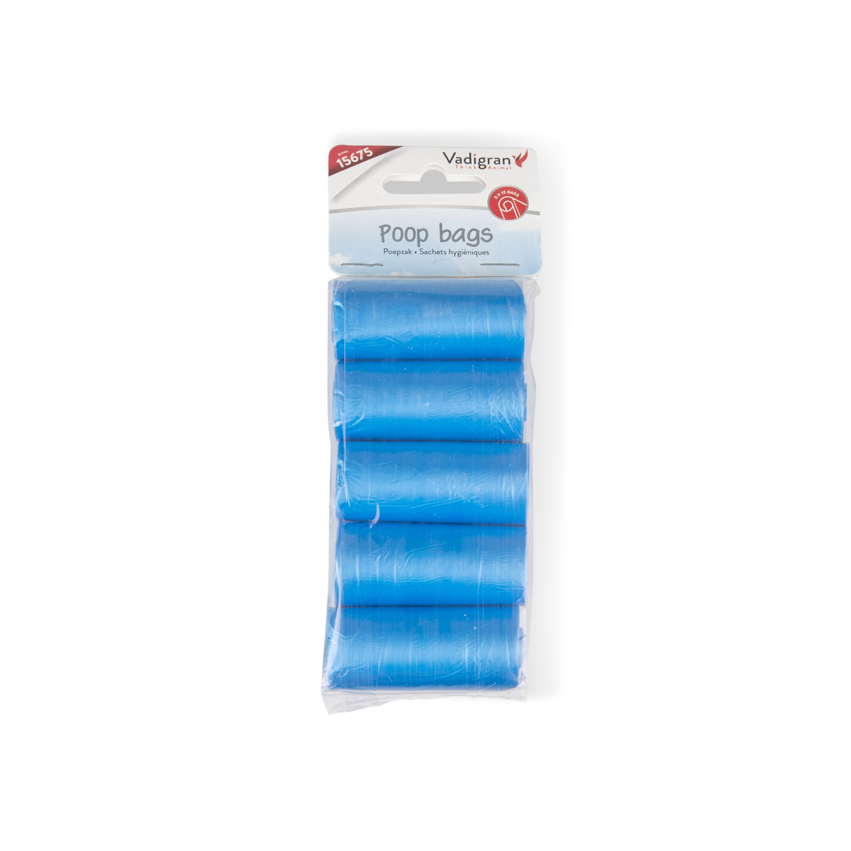 Sachets hygiéniques Vadigran bleu 5 rouleaux pour chien | DO&KA