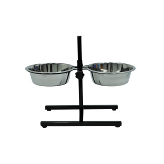 Vadigran Friandise pour chien bar à chien avec gamelles inox 2x1,57l | DO&KA