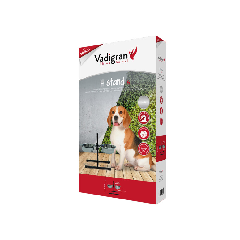 Vadigran Friandise pour chien bar à chien avec gamelles inox 2x1,57l | DO&KA