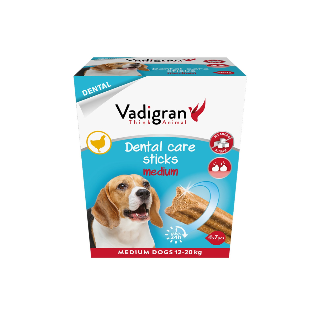 Vadigran Friandise pour chien dental care sticks taille M 560g 12cm | DO&KA