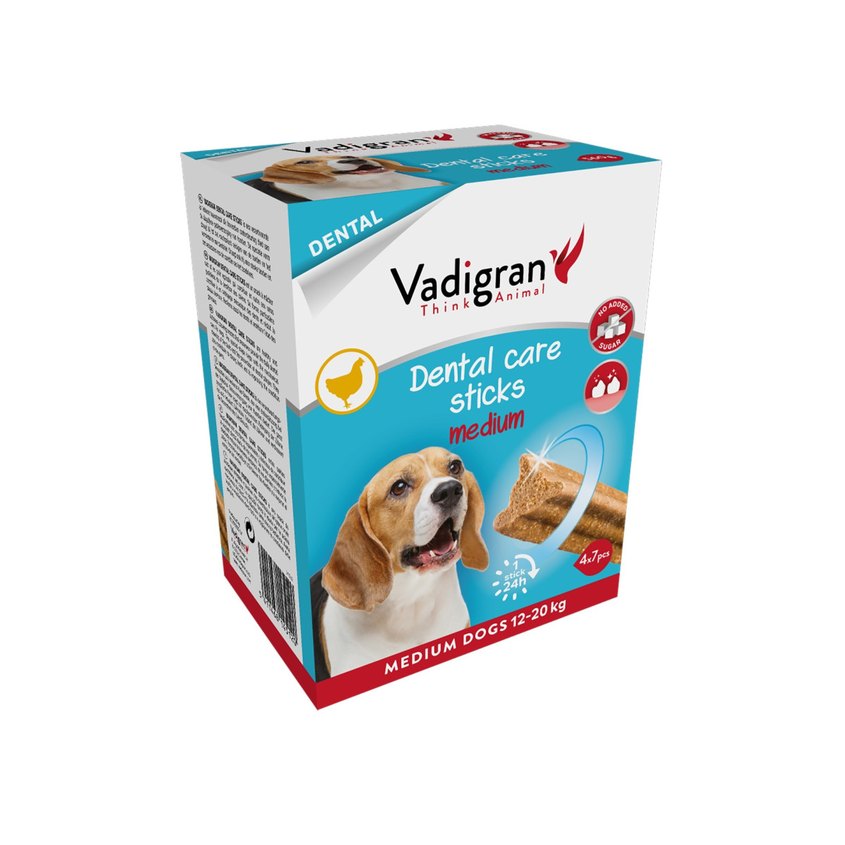 Vadigran Friandise pour chien dental care sticks taille M 560g 12cm | DO&KA