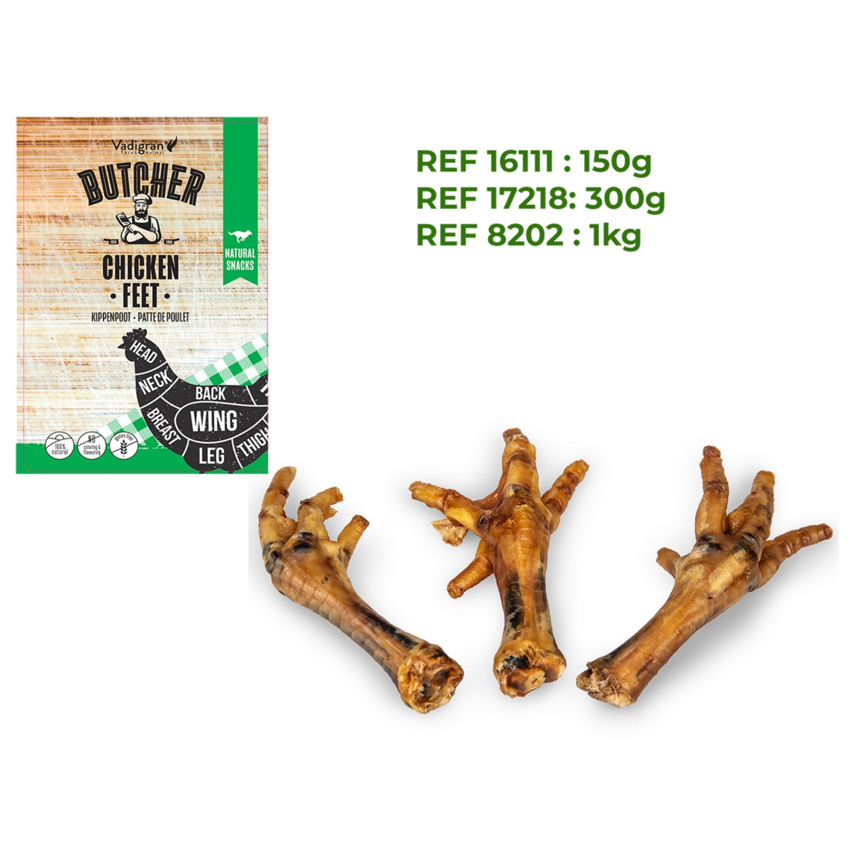 Vadigran Friandise pour chien patte de poulet 150g | DO&KA
