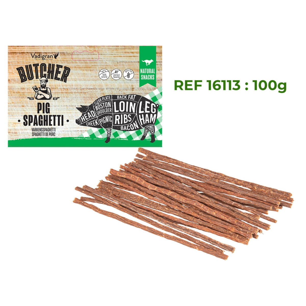 Vadigran Friandise pour chien spaghetti de porc 100g | DO&KA