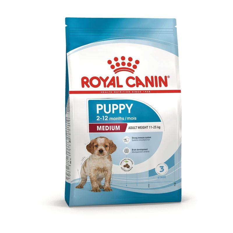 Packshot du sac de croquettes Royal Canin Medium Puppy pour chiots de race moyenne