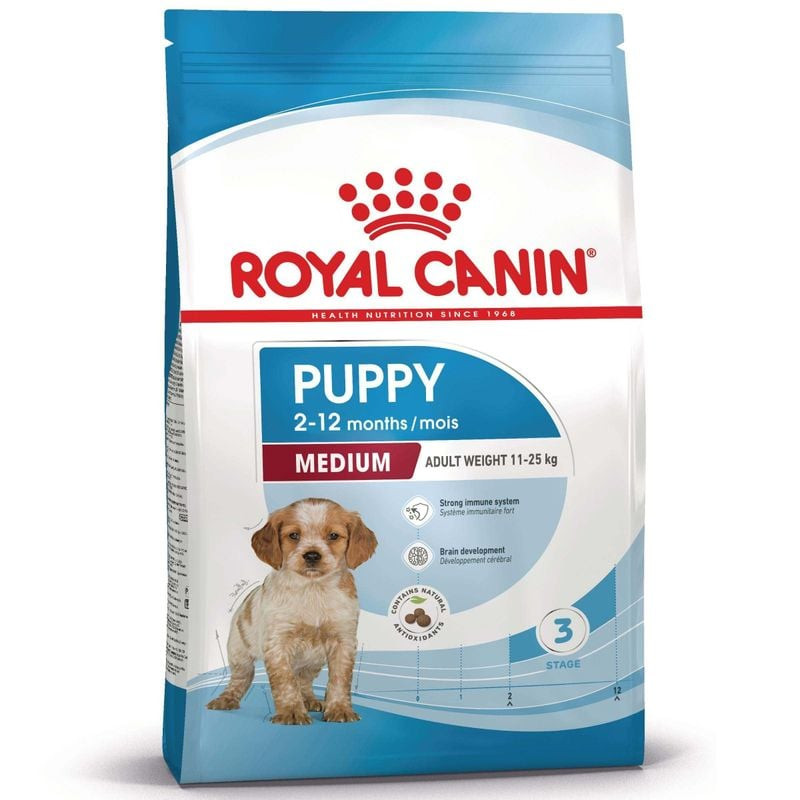 Packshot du sac Royal Canin croquettes pour chiot Medium 12 kg