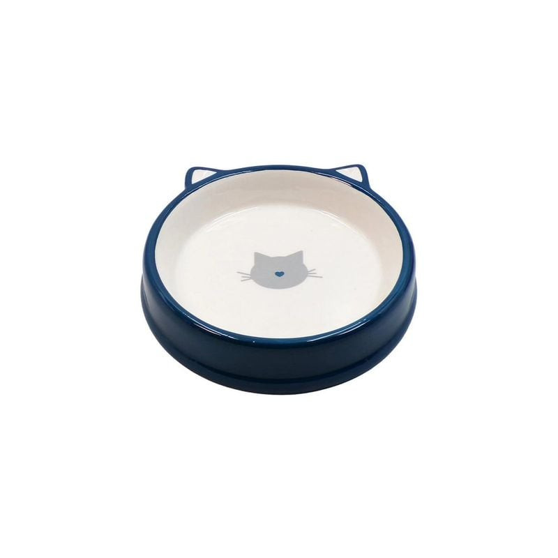 Packshot de l'écuelle en céramique bleue BUBIMEX 200ml pour chat
