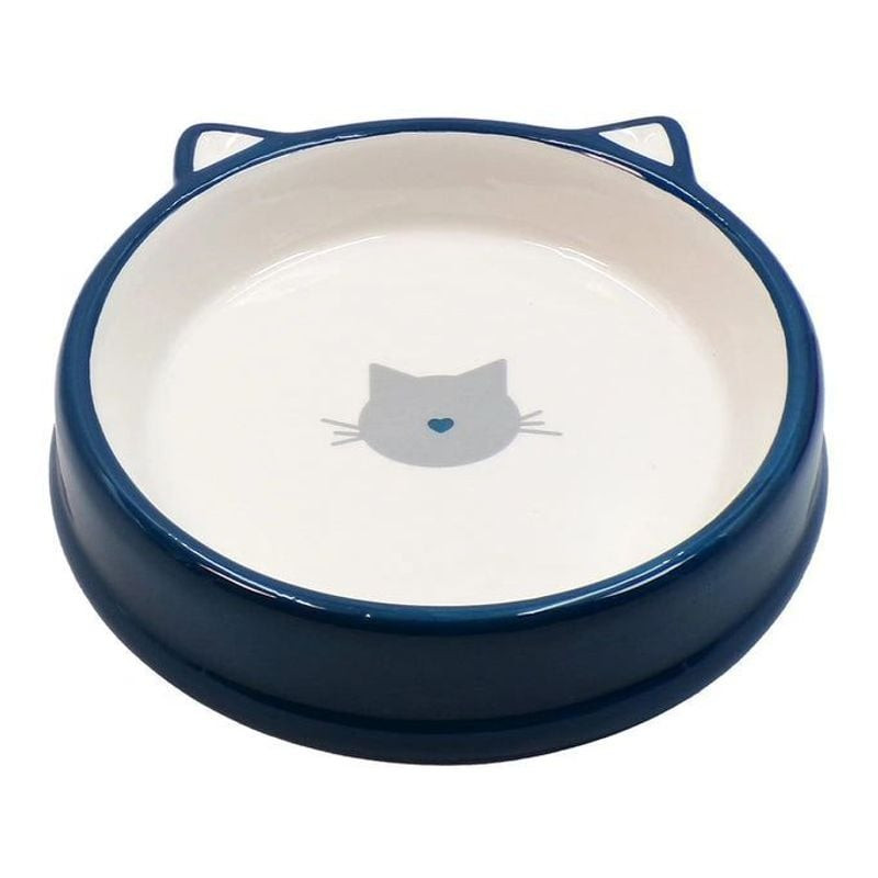 BUBIMEX 1083449 gamelle en céramique bleue pour chat avec une capacité de 200 ml, présentée sur fond