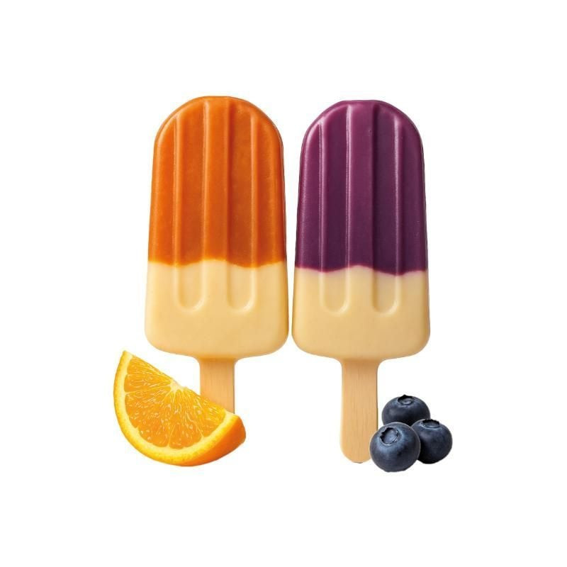 Friandise pour chien BUBIMEX 1116663 au poulet en forme de glace sur bâtonnet, présentée sur fond bl