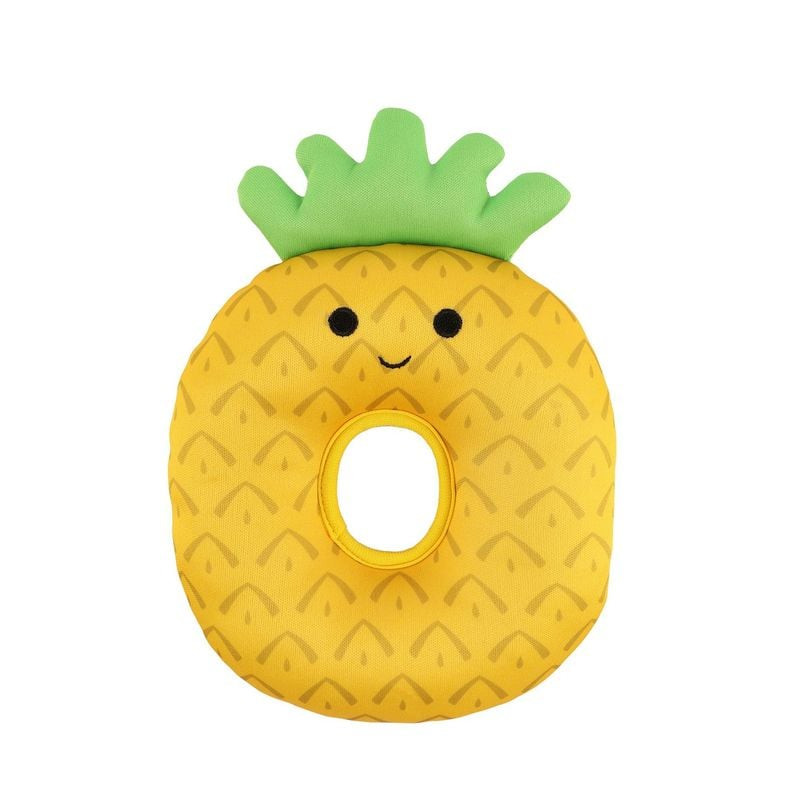 Jouet flottant ananas Croci pour chien, jaune avec feuilles vertes, flottant sur l'eau, pour le rapp