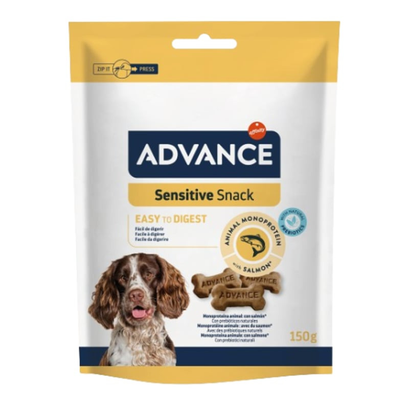 Advance Snack Sensitive 1918163 - biscuit tendre en forme d'os au saumon pour peaux et digestions se
