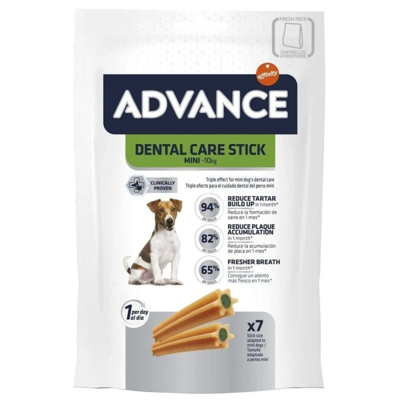 Packshot de 1918160 friandise dentaire Advance pour petit chien, montrant l'emballage avec marque et