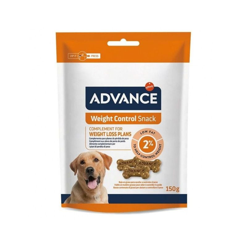 Packshot des friandises Advance Appétit Control : dos de l'emballage avec infos nutritionnelles et c
