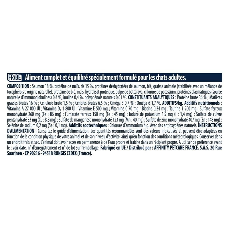Détail des ingrédients et avantages nutritionnels de l'aliment pour chat Advance Sensitive Saumon et