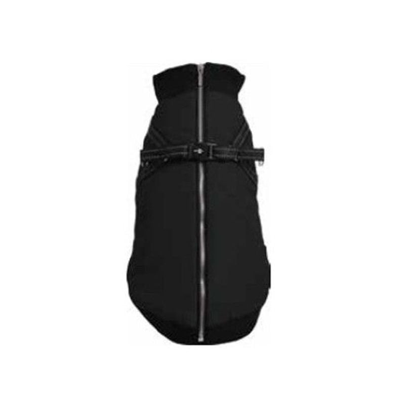 Manteau bomber Croci Easy noir imperméable pour chien, avec bande réfléchissante et doublure polaire