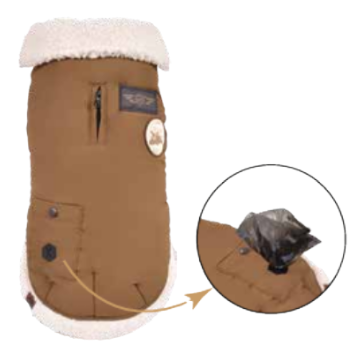 Manteau Aviateur CROCI Chien - Beige 38, Douillet & Déperlant