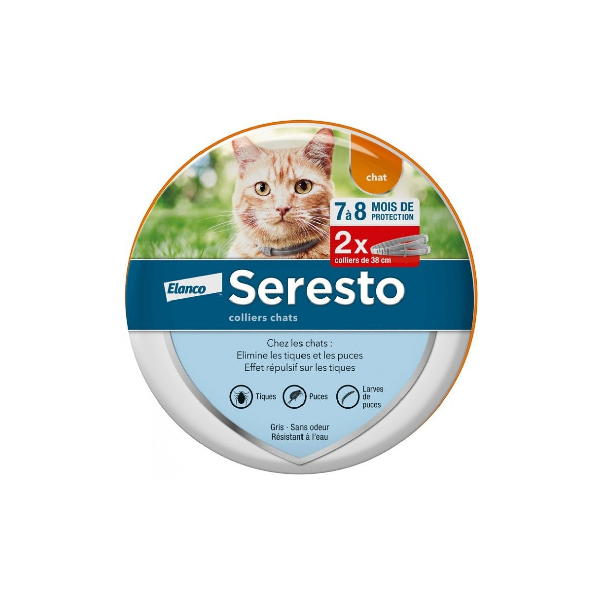 Seresto Collier Chat x2 - Protection antiparasitaire 7-8 mois