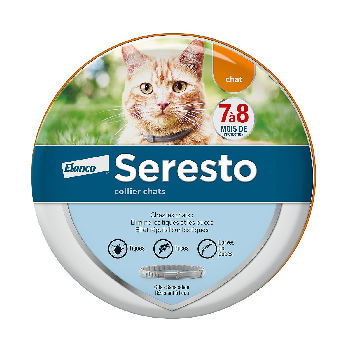 Collier Seresto Chat - Protection antiparasitaire 7-8 mois