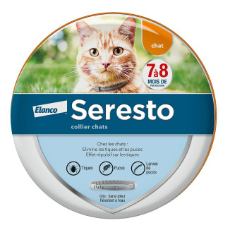 Collier Seresto Chat - Protection antiparasitaire 7-8 mois