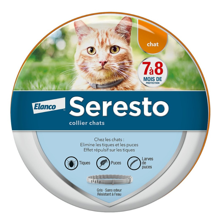 Collier Seresto Chat - Protection antiparasitaire 7-8 mois