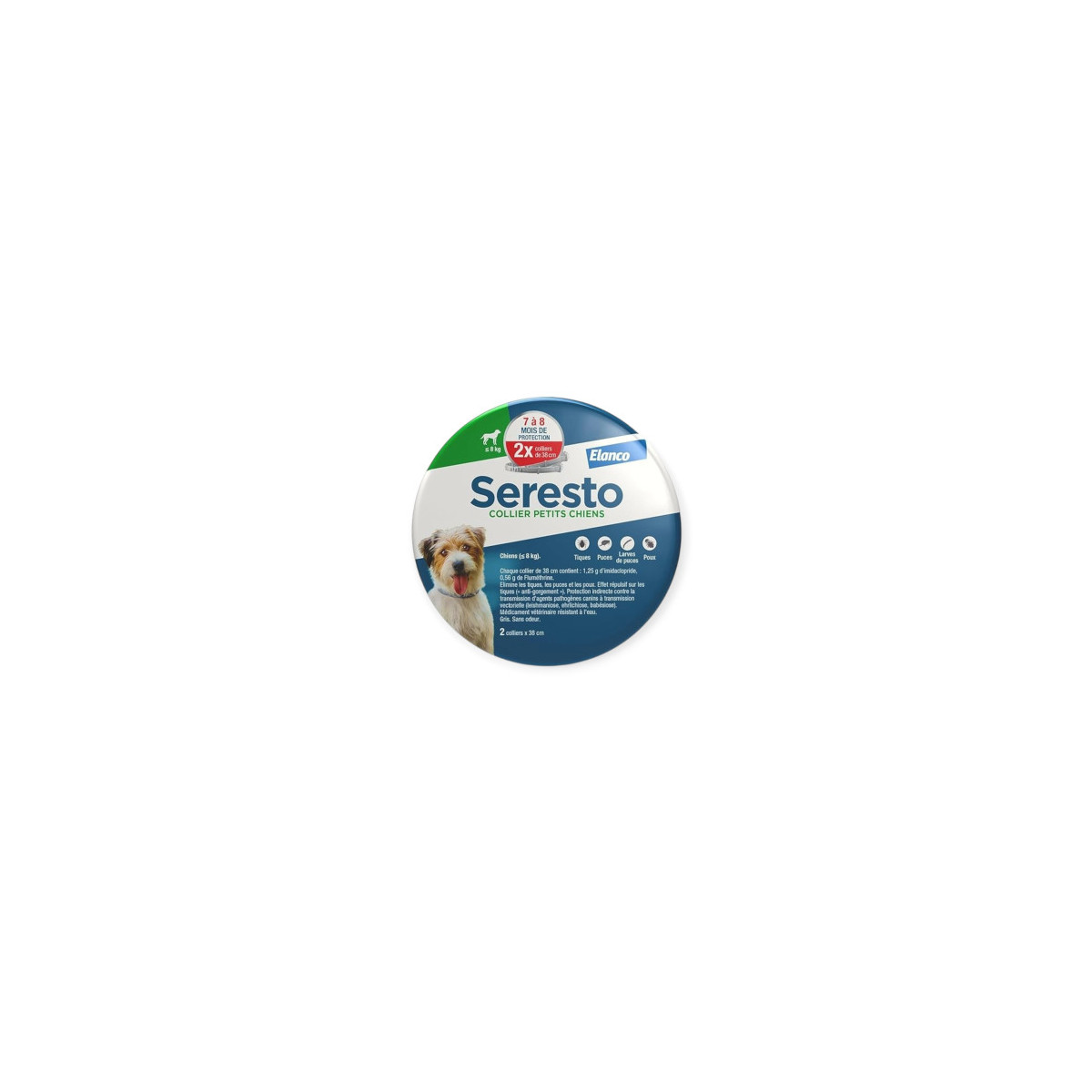 Seresto Collier Petit Chien x2 : Protection 8 mois Puces & Tiques