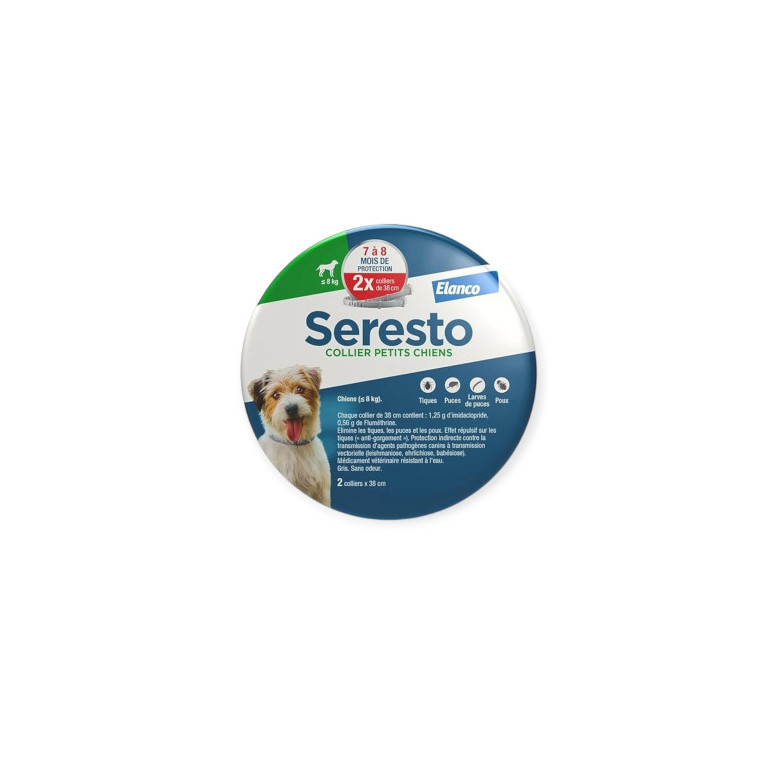 Seresto Collier Petit Chien x2 : Protection 8 mois Puces & Tiques