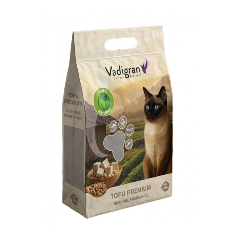 Litiere chat Vadigran 3,96kg - Naturelle, agglomérante et recyclable