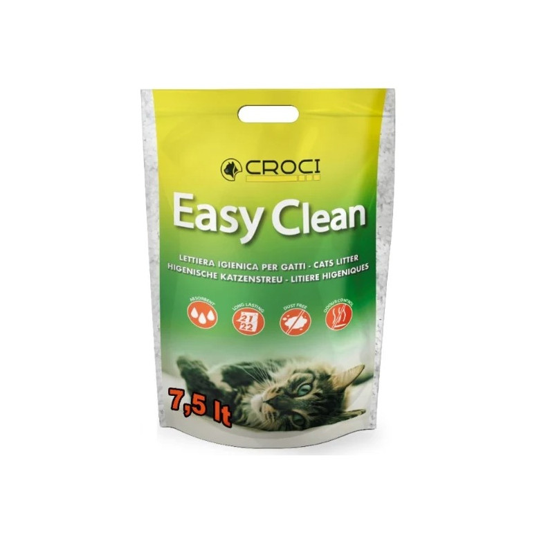 Litière CROCI Easy Clean : cristaux silicone 7,5L, anti-odeurs