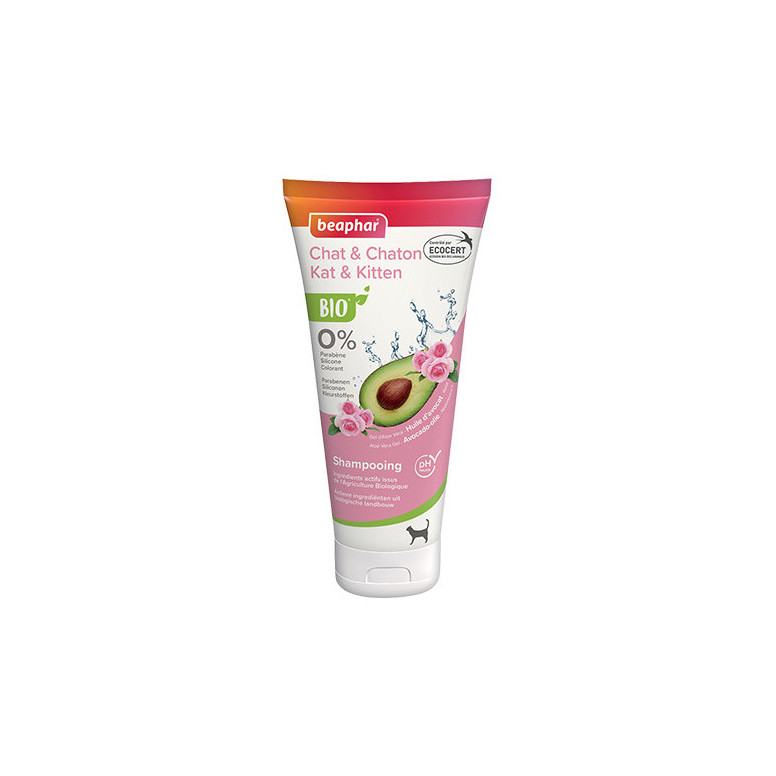 Beaphar Shampoing Bio Chat 200ml : pH neutre, 96% naturel