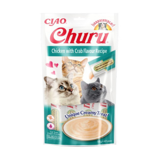 Inaba Friandises Chat Crabe - 4x14g - Hydratation & Récompense