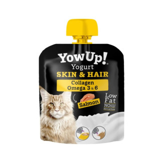 Yaourt pour chat Yowup Saumon 85g - Hydratation & Poils Brillants